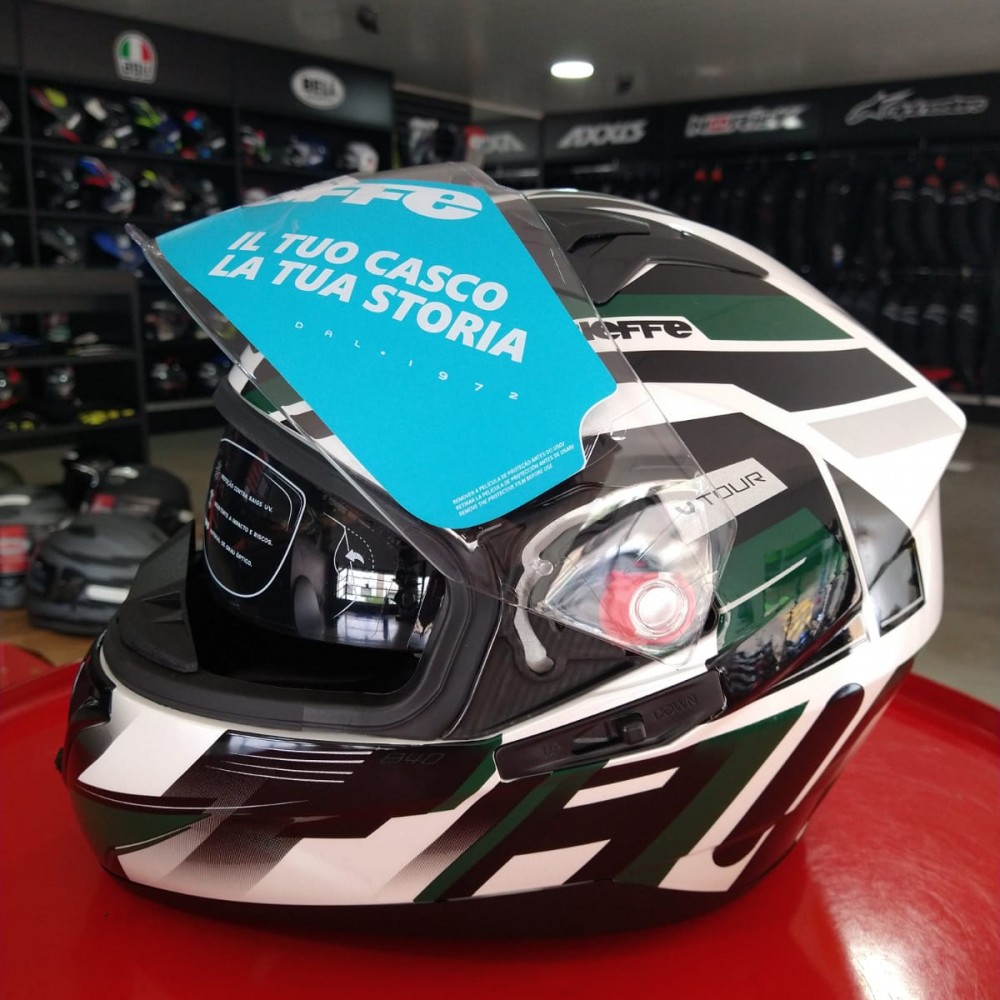 Capacete Bieffe B-40 Vtour Branco/Verde