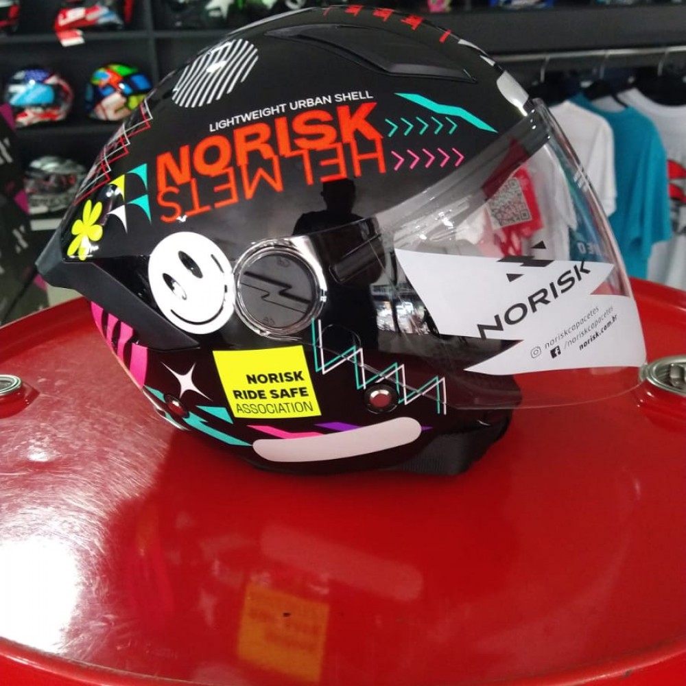 Capacete Norisk Neo Buddy Preto Branco