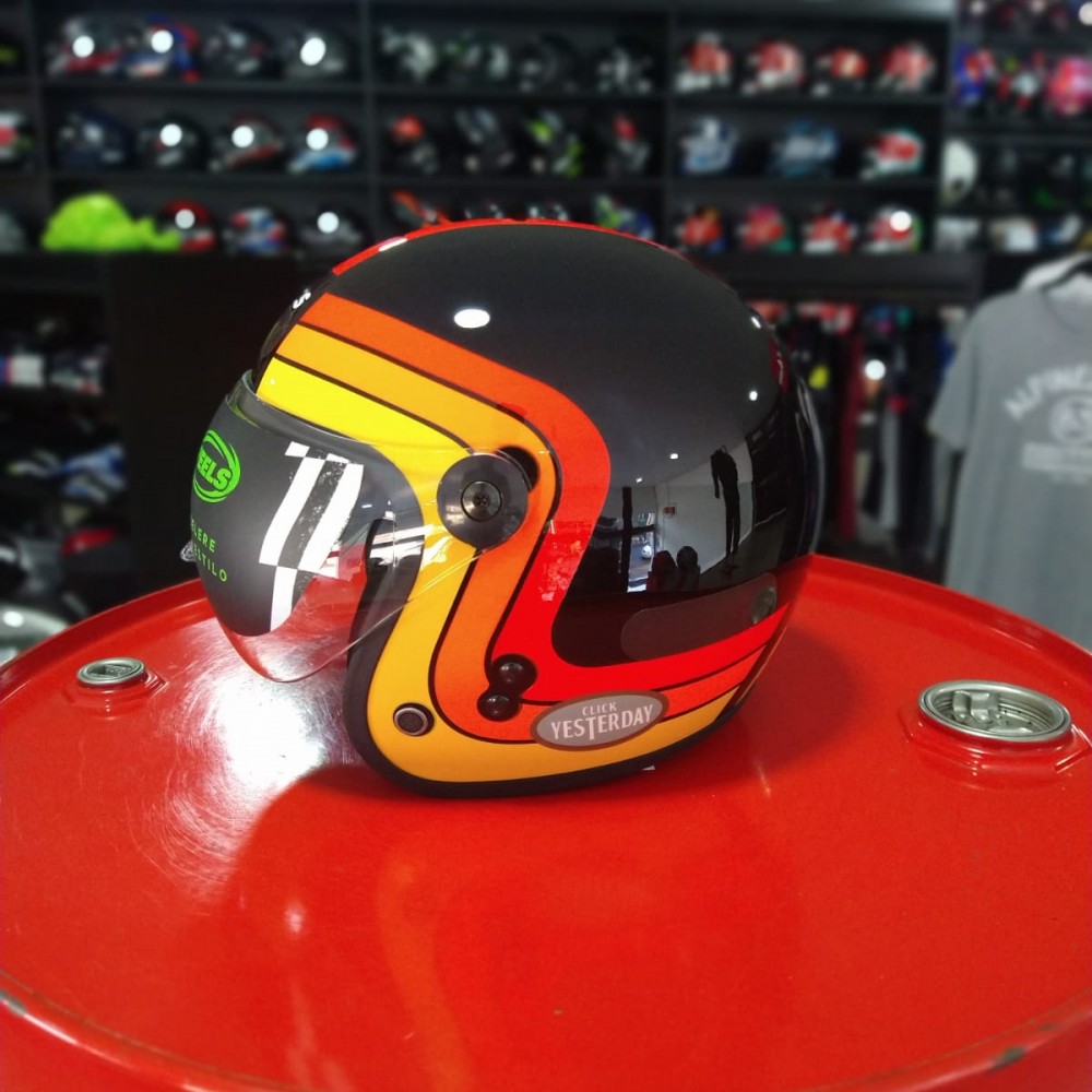 Capacete  Peels Click Yesterday Preto/ Vermelho