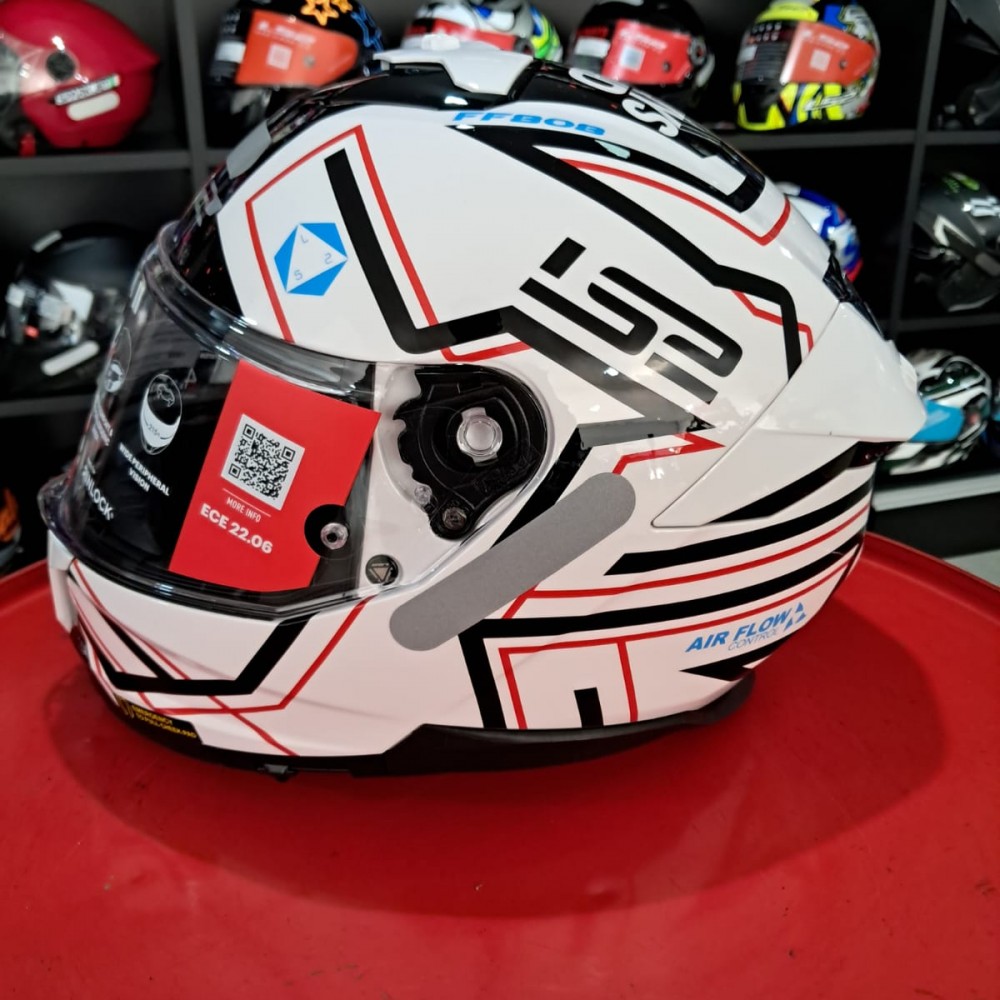 Capacete Moto Ls2 Stream Ii Maze Branco