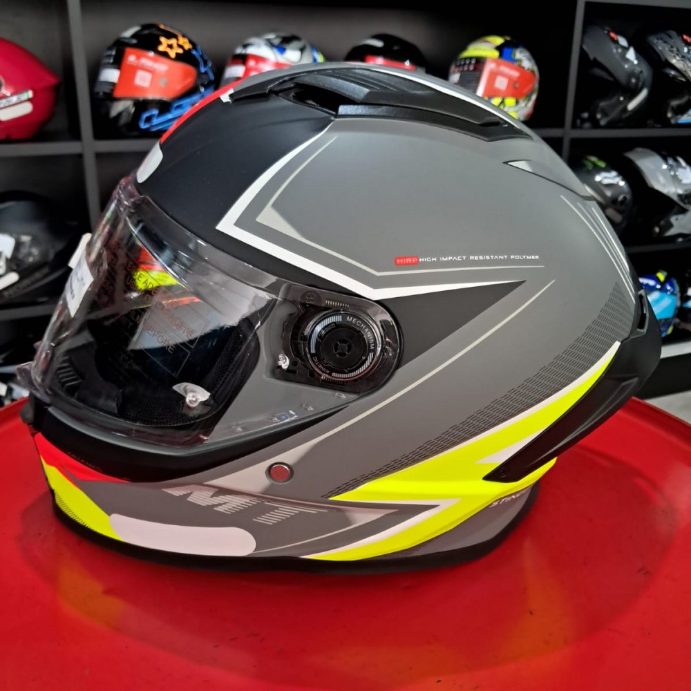 Capacete Mt Stinger 2 Sr C13 Cinza/amarelo Fosco