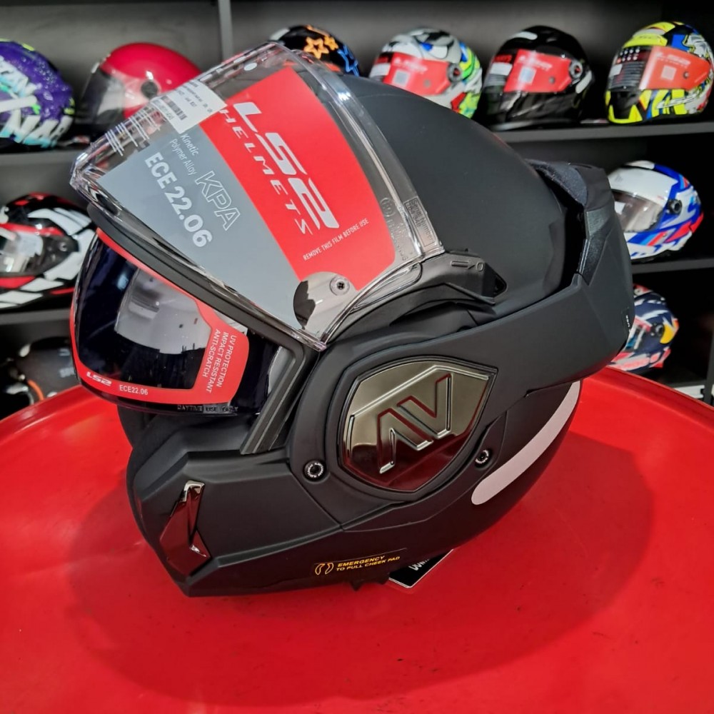 Capacete Ls2 Escamoteavel 180 Advant Monocolor Preto Fosco
