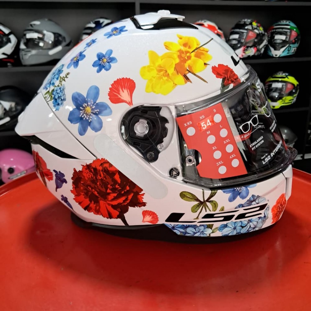 Capacete Ls2 Stream Ii Ff808 Flores Brancas