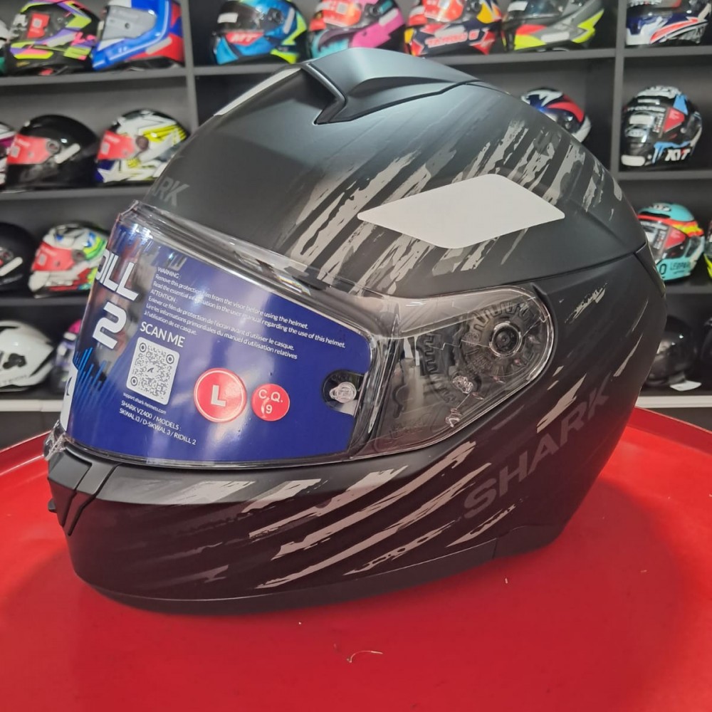 Capacete Shark Ridill 2 Assya Preto Fosco Antracite